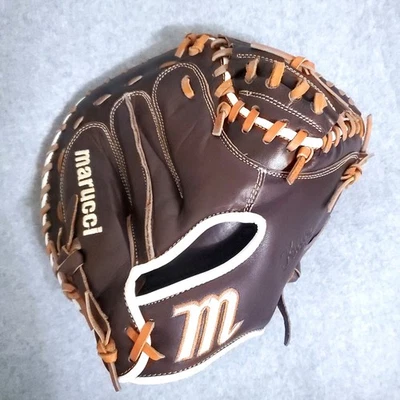 Перчатка кэтчера Marucci Krewe M-Type KR220C1 RHT 32 дюйма КОРИЧНЕВАЯ КОЖА - Изображение 1 из 4