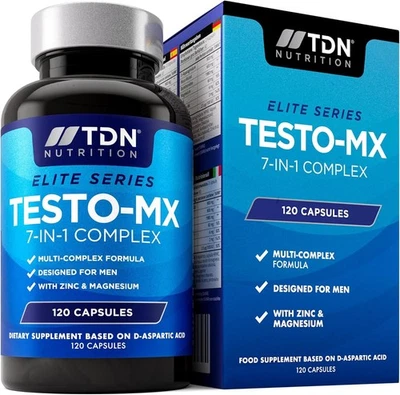 TDN NUTRION TDN Testo-Mx Testosterone Booster for Men Powerful 7 in 1 Complex 120 Capsules