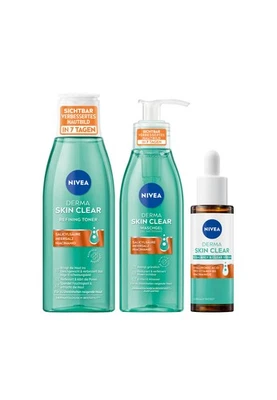 NIVEA DERMA SKIN CLEAR Day Routine Waschgel, Refining Toner & Regenerate & Serum - Bild 1 von 4