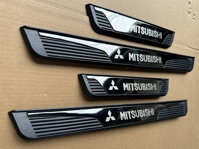 4PCS Black Steel For Mitsubishi Door Scuff Sill Cover Panel Protector X4 NEW - image 1 of 4