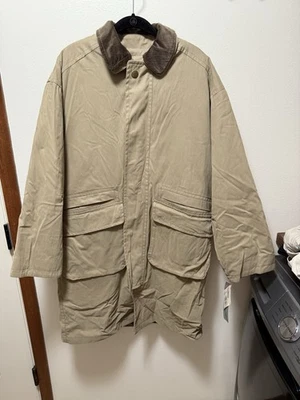 Gabardina de lluvia London Fog beige caqui para hombre L regular, forro pesado, cuello, nueva con etiquetas Foto 1 de 4