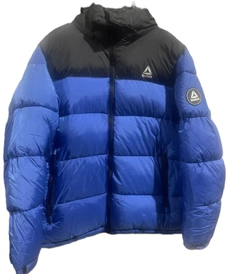 NEW Reebok Men's Hooded Puffer Parka, Removable Draw Hood, 3 pockets - Image 1 of 4