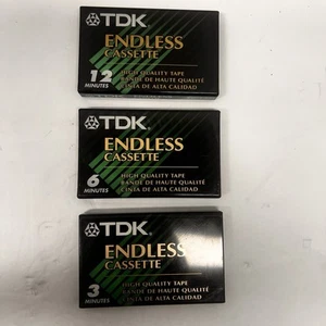 3 PCS LOT  TDK Endless Cassette Tapes, EC-3M 6M & 12M Blank Cassette  NEW/SEALED - Picture 1 of 2