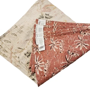 Pottery Barn Set of 4 VINTAGE ISLAND Reversible Cotton Placemats 14 x 20 NWT - Picture 1 of 11