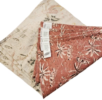 Pottery Barn Set of 4 VINTAGE ISLAND Reversible Cotton Placemats 14 x 20 NWT - Image 1 of 4