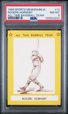 1968 Sports Memorabilia All Time equipo de béisbol Rogers Hornsby #13 PSA 8 Foto 1 de 2