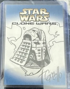 2004 Topps Star Wars Clone Wars CW Tomas Giorello Sketch Card Durge 1/1 - Picture 1 of 2