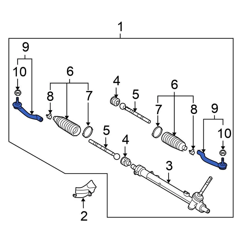For Nissan Rogue Select 2014-2015 Nissan D8521JD00B Inner Steering Tie Rod End Foto 1 de 2