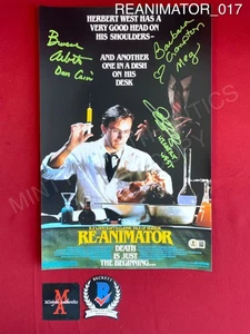 Foto firmada por elenco de Re-Animator 11x17 Beckett Barbara Crampton Combs Abbott - Imagen 1 de 2