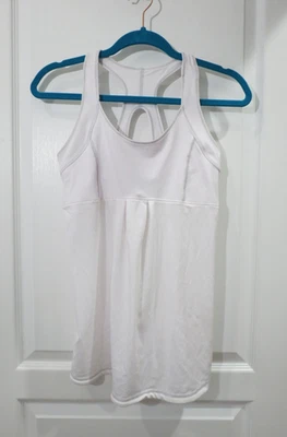 Sujetador deportivo sin mangas Peplum elástico de nailon espalda cruzada blanco talla S Foto 1 de 4