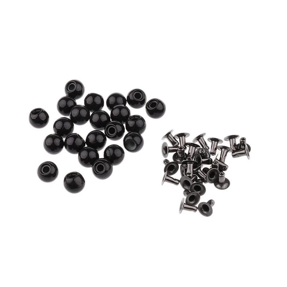 20 Set 8mm Round Pearl Rivet Studs Spikes for Clothes/bag Leather Decoration DIY - Image 1 of 1