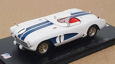 Spark 1/43 Scale US180 - Chevrolet Corvette C1 V8 #1 9th Sebring 12H 1956 - Image 1 of 4