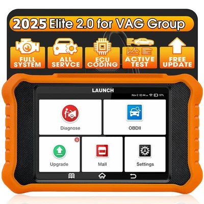 2025 LAUNCH X431 ELITE 2.0 For Audi VW OBD2 Scanner Diagnostic Tool ECU Coding - Image 1 of 4