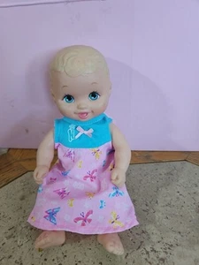 1999 Lauer Toys Water Baby Rubber Doll Blonde Hair Pink Dress - Picture 1 of 2