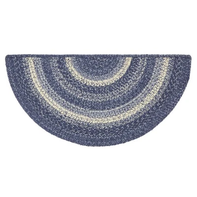 Great Falls Blue Rug with PVC Pad, Jute Blend, Half Circle, Blue White, 16.5x... - Image 1 of 4