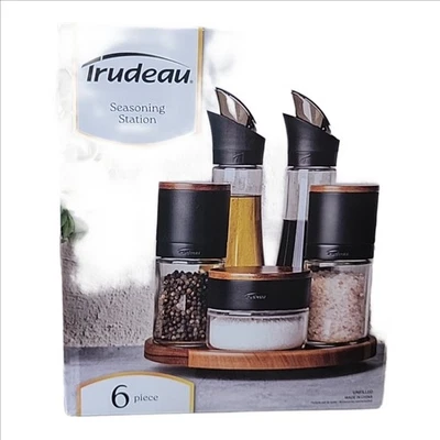 Estação de tempero Trudeau Lazy Susan conjunto com 6 peças. Novo - Imagem 1 de 2