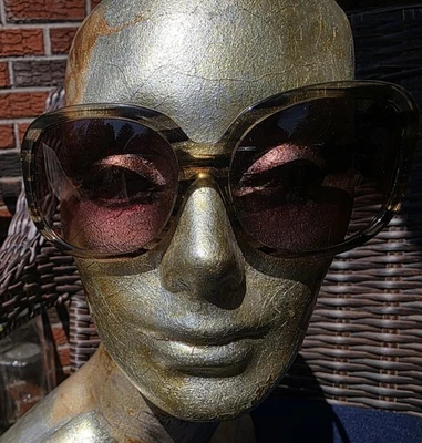 VINTAGE 2000S Y2K JUICY COUTURE REVOLUTION LARGE SUNGLASSES GOLD SPARKLE WOMENS - Image 1 of 4