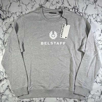 Sudadera BELSTAFF Para Hombres Antigua Gris Plateada Logotipo Firma TALLA 2XL XXL NUEVA CON ETIQUETAS Foto 1 de 4