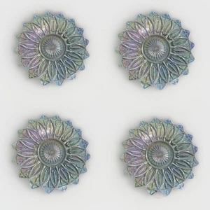 Vintage 1960er Federal klar irisierend Karneval Glas Stern Blume Teller 9,25" x 4 - Bild 1 von 7