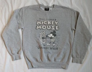 Absolute Cult Sweatshirt Gray Mickey Mouse Steamboat Willie Women's Size Small - Picture 1 of 8