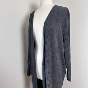 J. Jill Pure Jill Pleated Knit Duster Womens 2X Gray Long Sleeve Topper Tunic - Picture 1 of 8