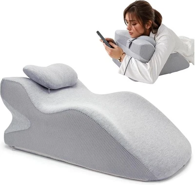 Ergonomic Triangle Wedge Pillow – Back, Neck & Face Down Support – Washable