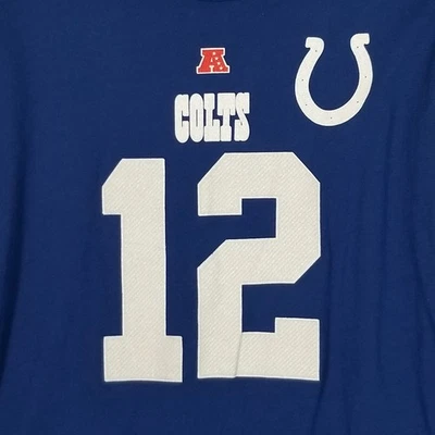 Camiseta para mujer Indianapolis Colts #12 Andrew Luck Quarterback L/S azul talla XL Foto 1 de 4