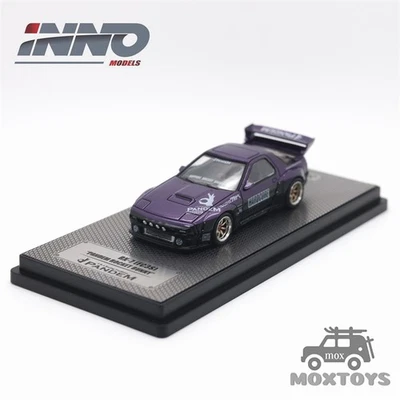 INNO 1:64 RX7 (FC3S) PANDEM ROCKET BUNNY Purple Diecast Model Car - Image 1 of 4