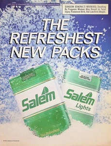 VINTAGE 1980s Print Ad ~ Salem Cigarettes ~ The Refreshest New Packs - Picture 1 of 1