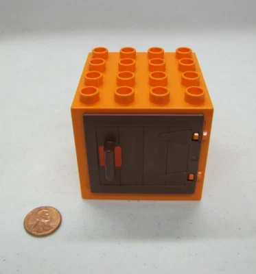 Lego Duplo Naranja y Marrón Verde Puerta Ventana Puerta #2 Bloque de Construcción 4X4 Foto 1 de 3