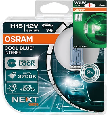 Osram H15 12V 15/55W Cool Blue INTENSE NextGen. 3700K +100% 2Stk.+W5W LL - Bild 1 von 3