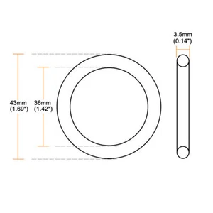 O-Ringe Nitrilgummidichtung, 36 mm Innendurchmesser, 43 mm OD, 3,5 mm Breite, 5 Stück - Bild 1 von 4