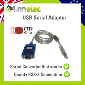 QUALITY USB 9 PIN RS232 SERIAL ADAPTOR CONVERTER GENUINE FTDI FT232RL - WORKS! - Picture 1 of 1