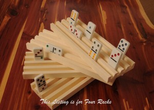 Mexican Train Dominoes Board Game Wood Storage Box