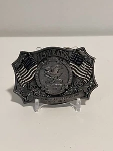 VTG 125 YEARS NRA BELT BUCKLE NATIONAL RIFLE ASSOC OF AMERICA 1871-1996 PEWTER  - Picture 1 of 4