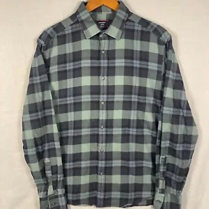Untuckit Flannel Shirt Men’s Large Green Plaid Azedo Heavy Cotton - Picture 1 of 12