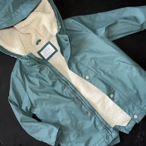 Zara 4-5 KIDS girls Boys COAT JACKET long-sleeve TEAL TURQUOISE GREEN - Picture 1 of 9