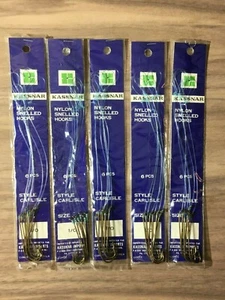 5 - Ganchos de nailon Kassnar de ventanilla - Talla 1/0 - 6 ganchos por paquete - Imagen 1 de 2