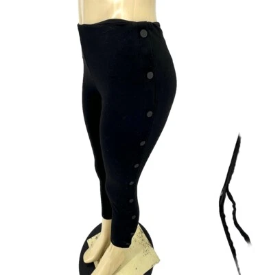 Lysse Small Women Button Side Leggings 24” Inseam Black Pull On Cropped 45-7 - Image 1 of 4