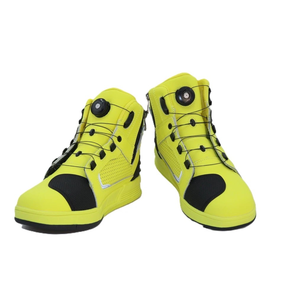 Zapatos de cuero para montar en motocicleta Botas de carreras todo terreno Anticolison Punta y tacón Foto 1 de 2