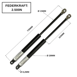 2XGsprężyna ciśnieniowa 735mm / 325 2500N Amortyzator gazu Przyczepa Tylna klapa Przyczepa dla koni - Zdjęcie 1 z 5