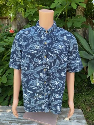 Camisa Hawaiana Union Bay Manga Corta Coco Palmeras Talla Mediana Abotonada Foto 1 de 4