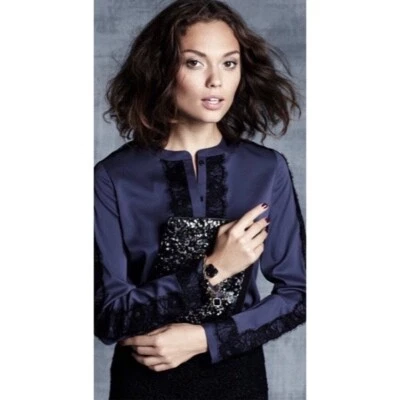 Bolso sin asas Ann Taylor para mujer lentejuelas metálico negro con cremallera fiesta cóctel Foto 1 de 4