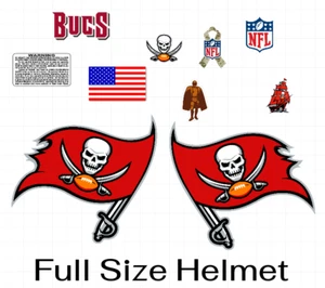 Tampa Bay Bucs football helmet 8 mil vinyl decals Convex Gear Wrap Full Size - Picture 1 of 1