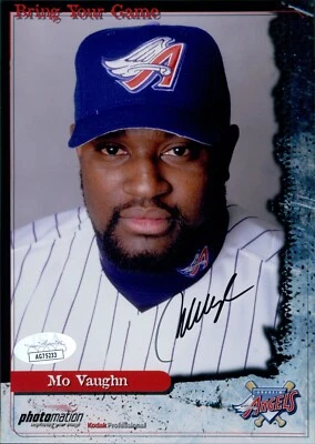 Mo Vaughn Anaheim Angels Signed 5x7 Glossy Promo Photo JSA Authenticated - Image 1 of 2