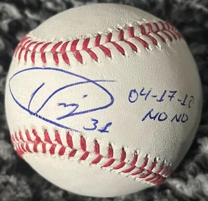 2010 NO HITTER UBALDO JIMENEZ SIGNED OML BASEBALL W/RARE INSC - Picture 1 of 2