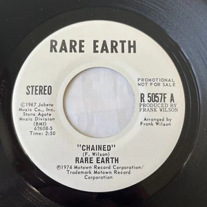 FUNK 45 PROMO- RARE EARTH Chained  1974 WHITE LABEL PROMO Rare Earth R 5057F - Bild 1 von 4