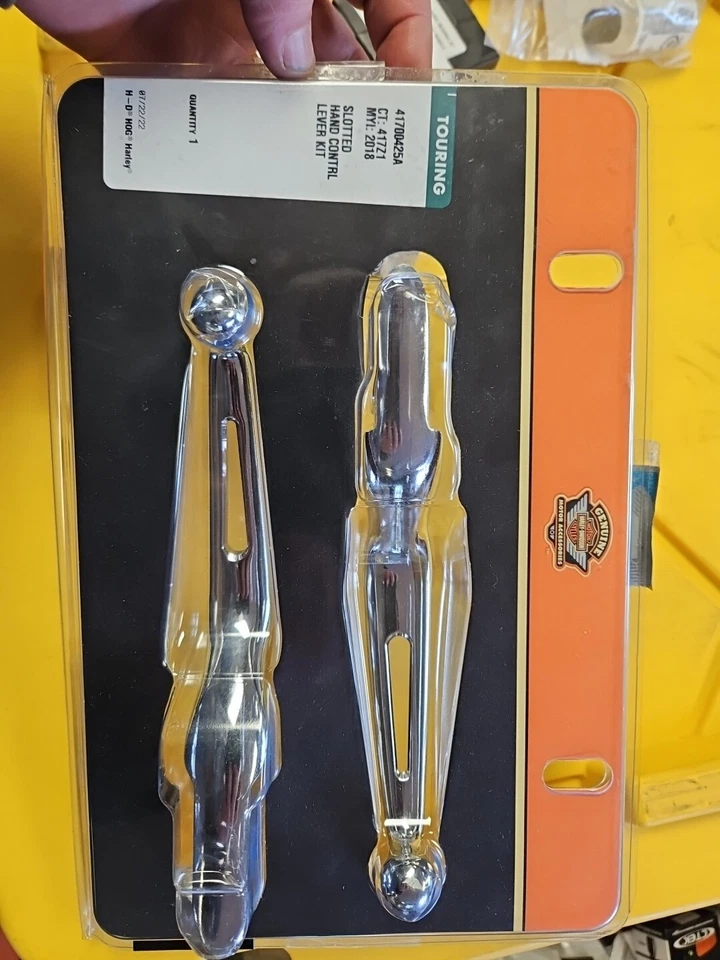 Harley Chrome Slotted Hand Levers 41700425a - Image 1 of 1