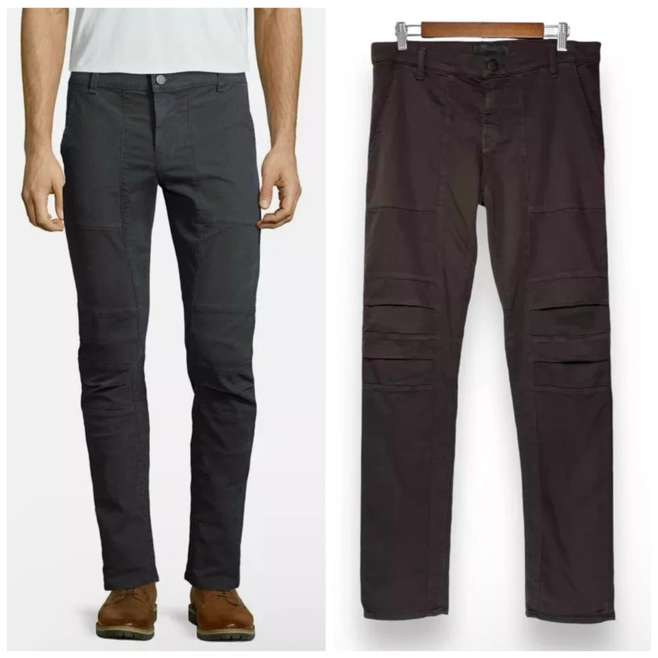 J Brand брюки мужские 32 x 33 Wasat Moto прямой ноги в полк коричневый Chino эластичной - Изображение 1 из 4