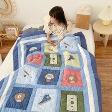 Baby Toddler Quilt baseball, 100% cotton, high quality